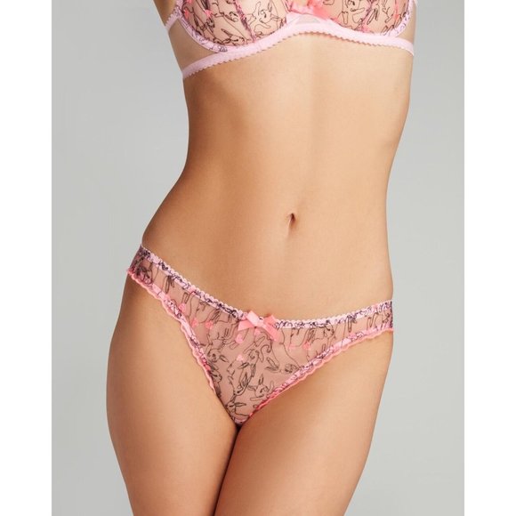Agent Provocateur Bunnie Baby Pink Ouvert Brief AP4 Large NWT - Picture 1 of 7
